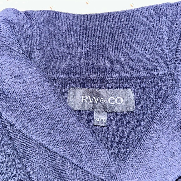 RW & CO Shawl-Collar Navy Sweater - Picture 4 of 4